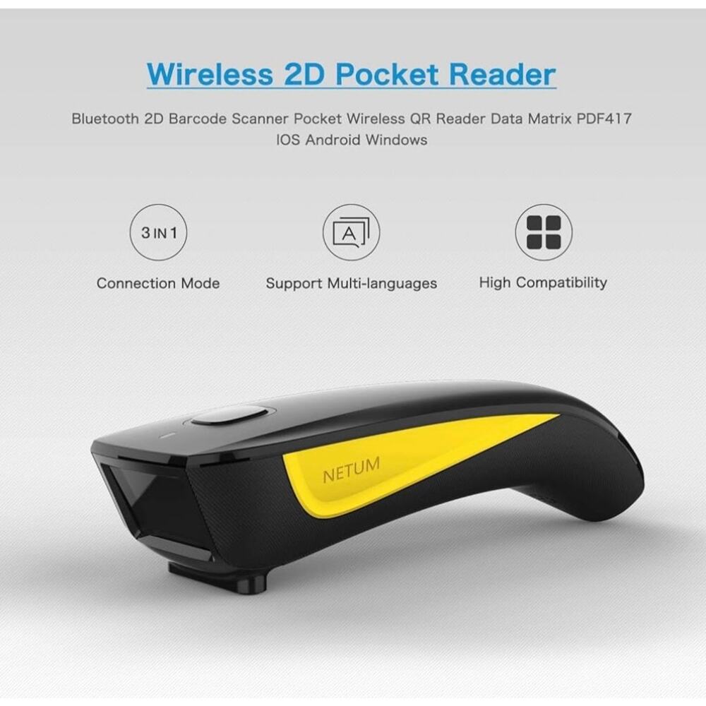 NETUM Barcode Scanner C750 Bluetooth Mini Barcode Scanner 2.4G Wireless - Picture 9 of 12